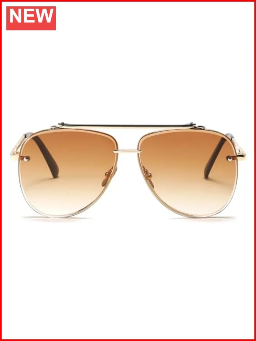 Oversized Aviator Sunglasses Metal Frame UV Protection Gradient Shades
